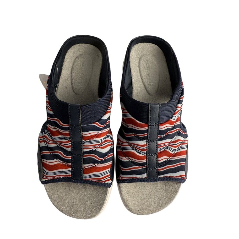 Easy Spirit Womens Traciee 2 Red White Blue Slip on Mules Shoes 7 Wide NWOT - Picture 9 of 10